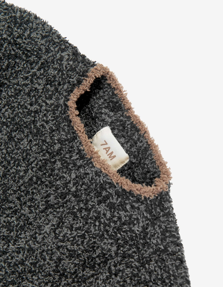 7AM Enfant Baby Fuzzy Boxy Sweater in Black