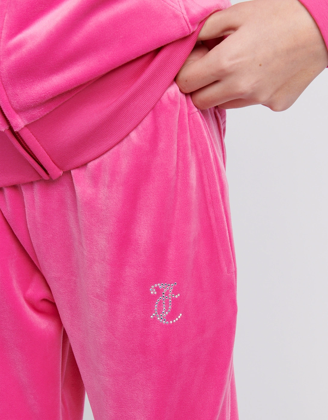 Girls Diamante Bootcut Joggers in Pink