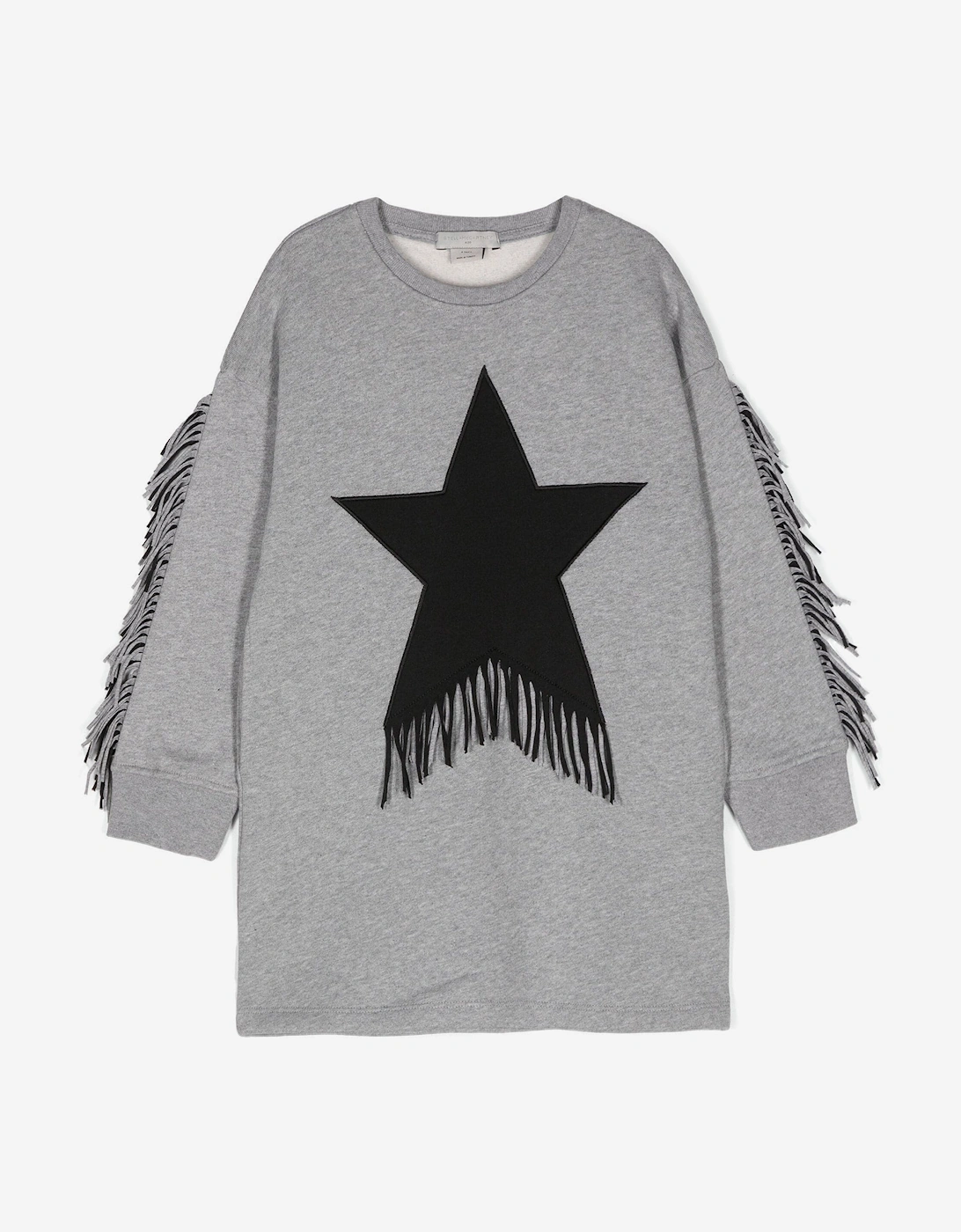 Girls Tassel Star Sweater Dress in Grey, 4 of 3