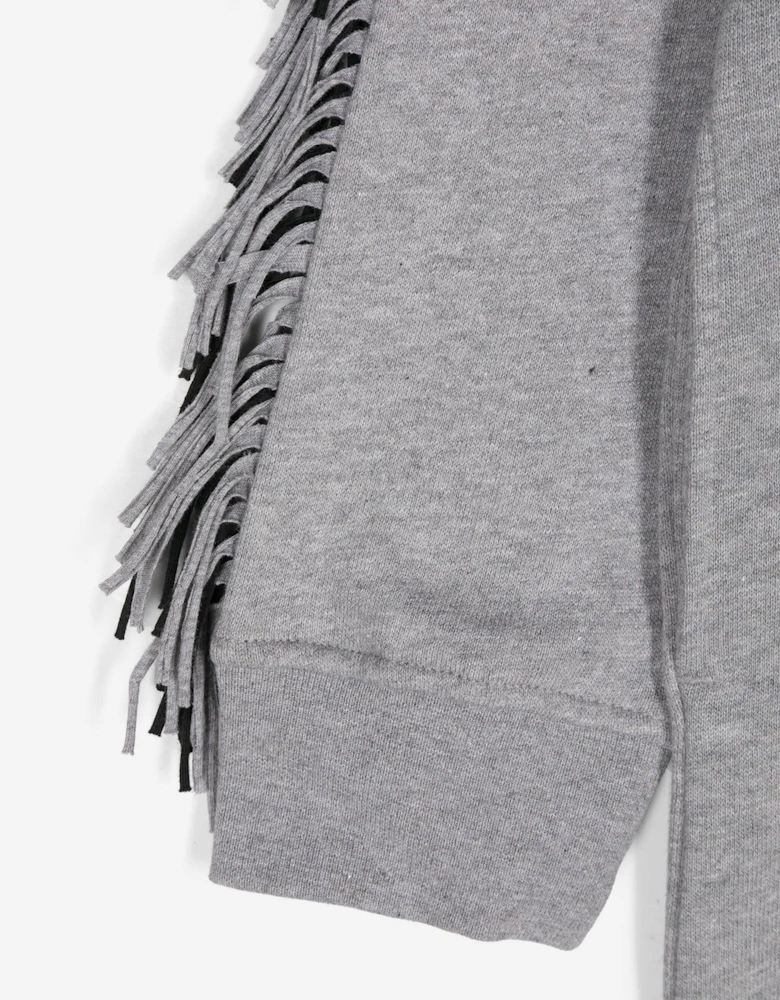 Girls Tassel Star Sweater Dress in Grey