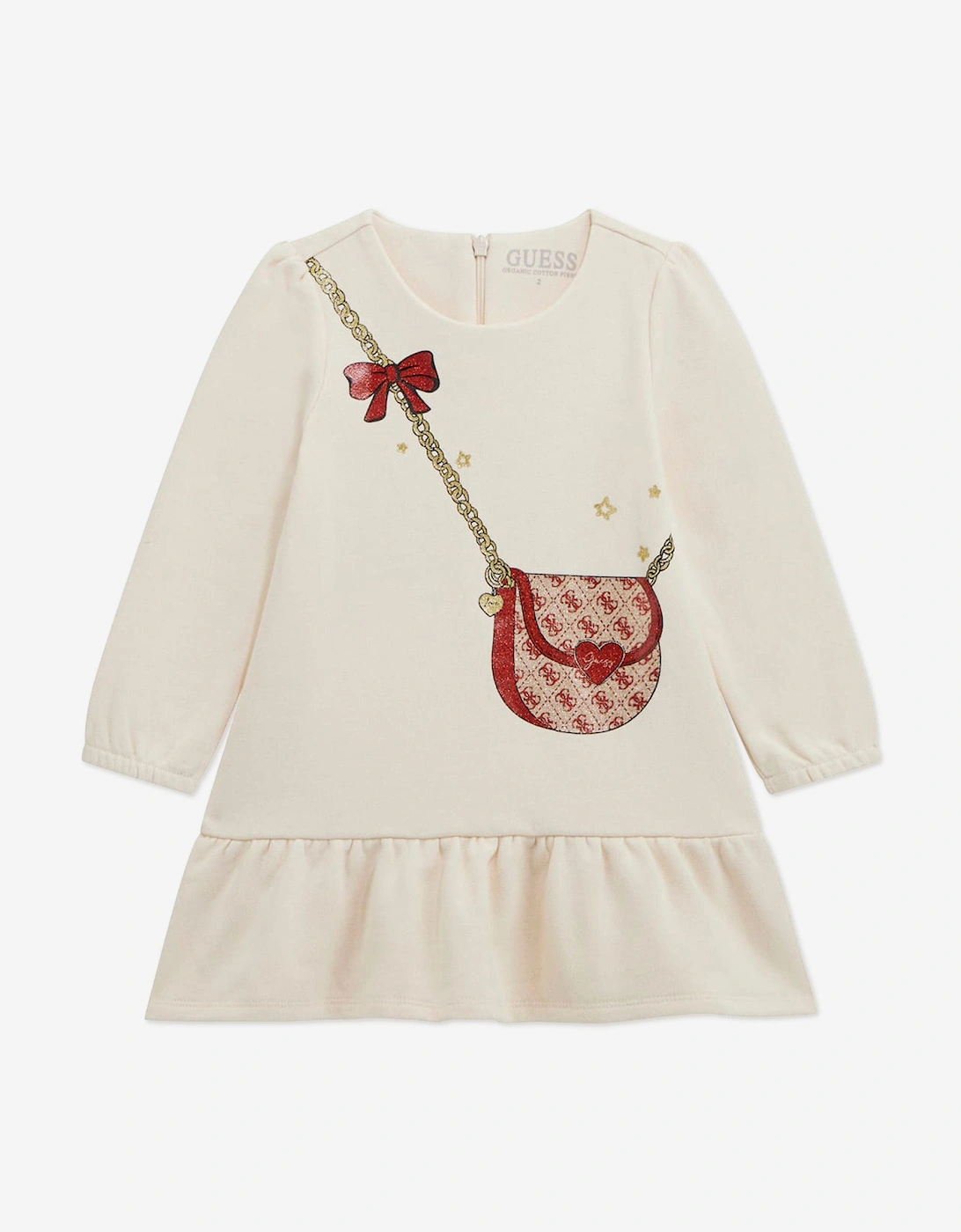 Girls Bag Print Sweater Dress in Ivory, 5 of 4
