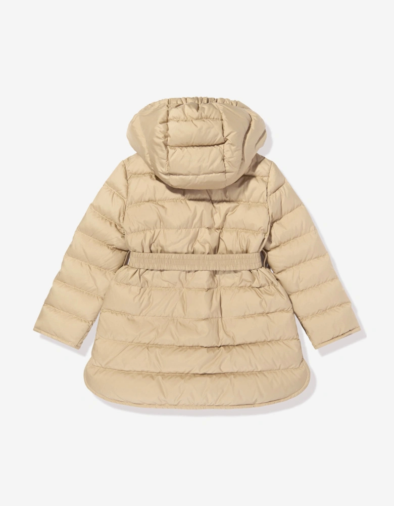 Girls Down Padded Pasenza Long Coat in Beige