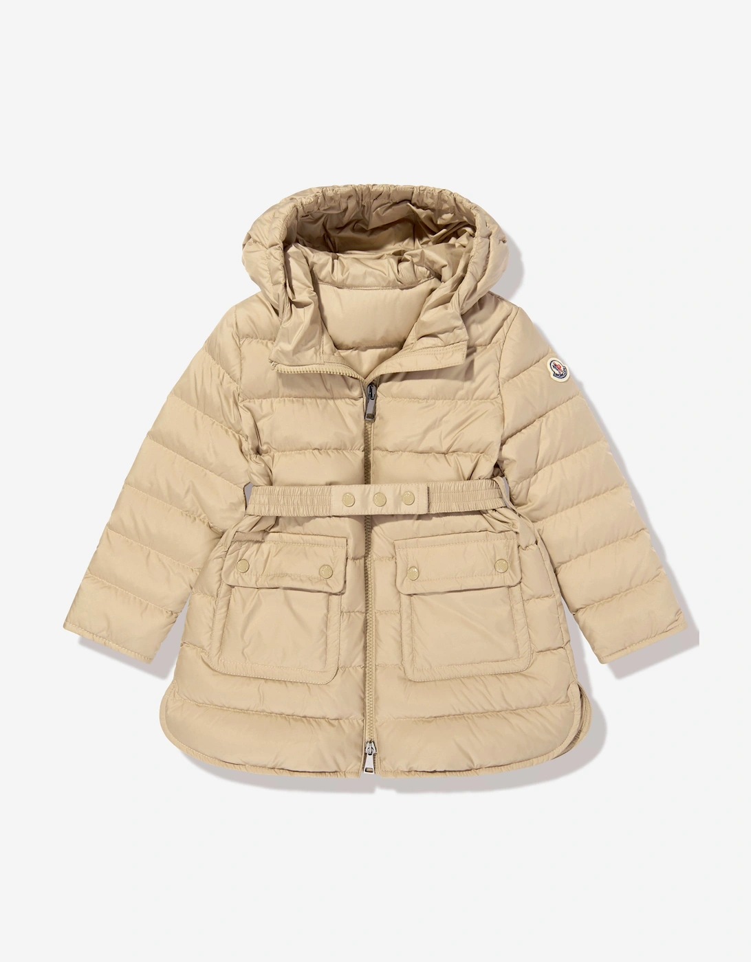 Girls Down Padded Pasenza Long Coat in Beige, 5 of 4