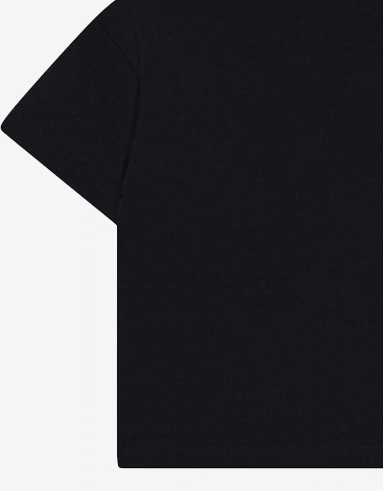 Kids Emblem Applique T-Shirt in Black