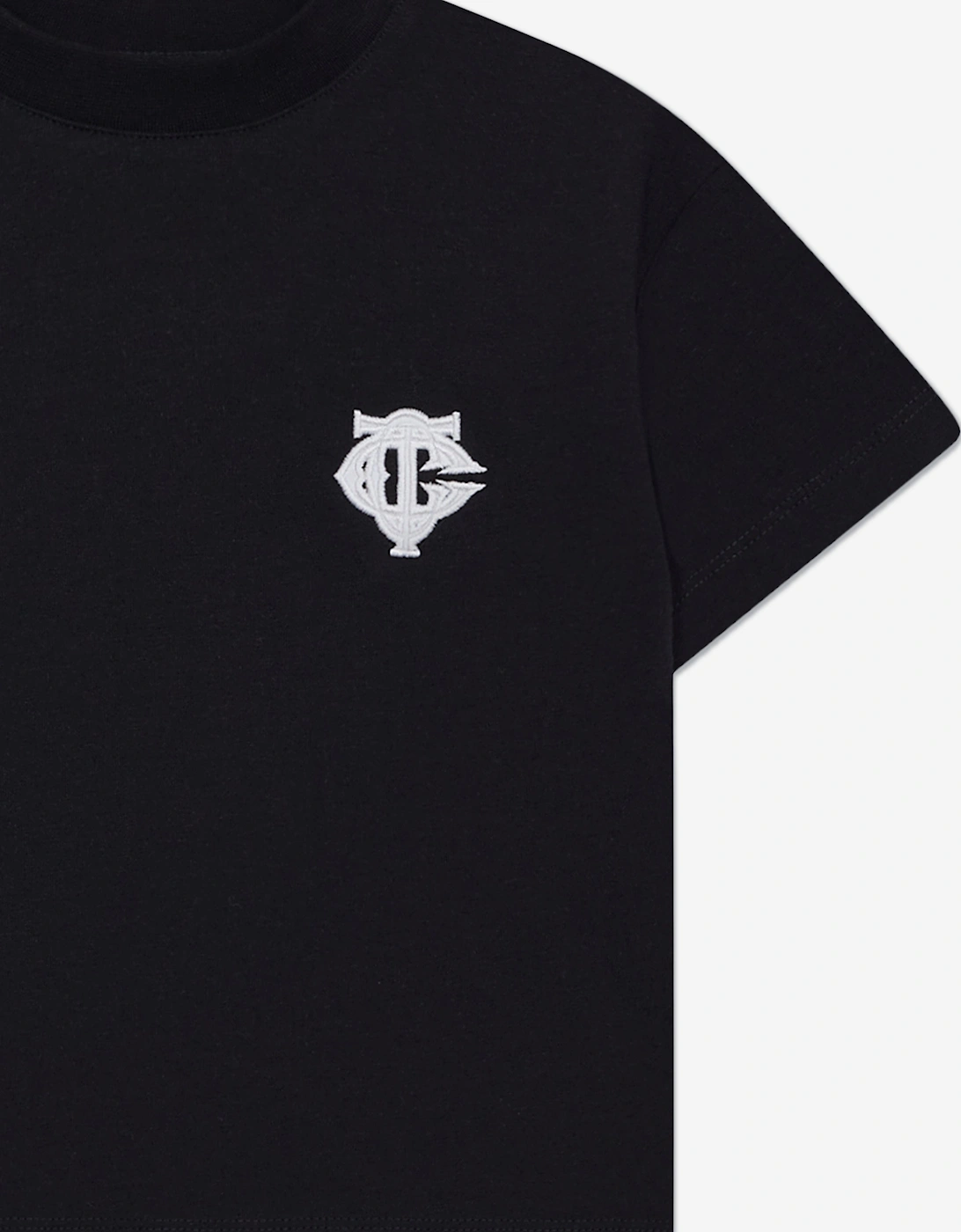 Kids Emblem Applique T-Shirt in Black