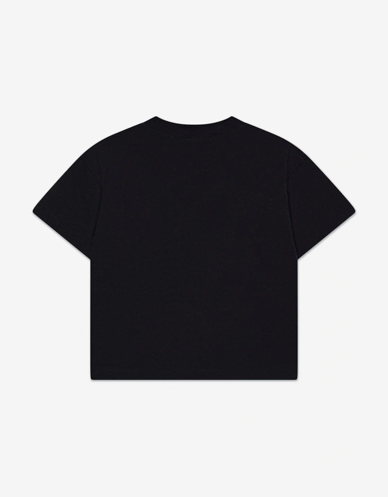 Kids Emblem Applique T-Shirt in Black
