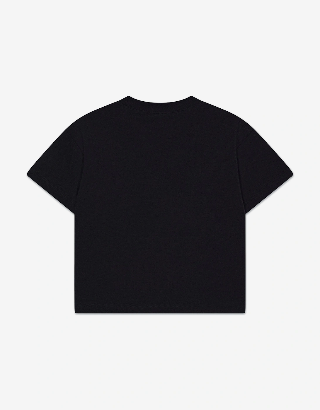 Kids Emblem Applique T-Shirt in Black