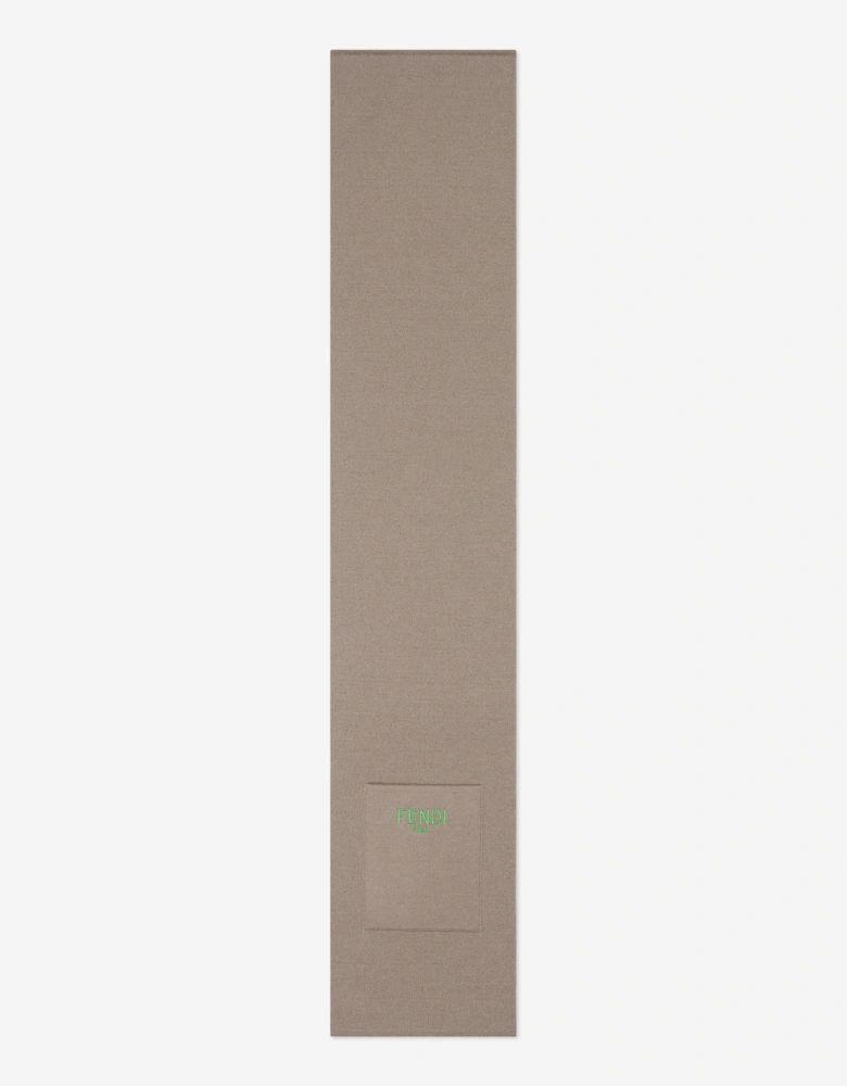 Kids Reversible FF Logo Scarf in Beige