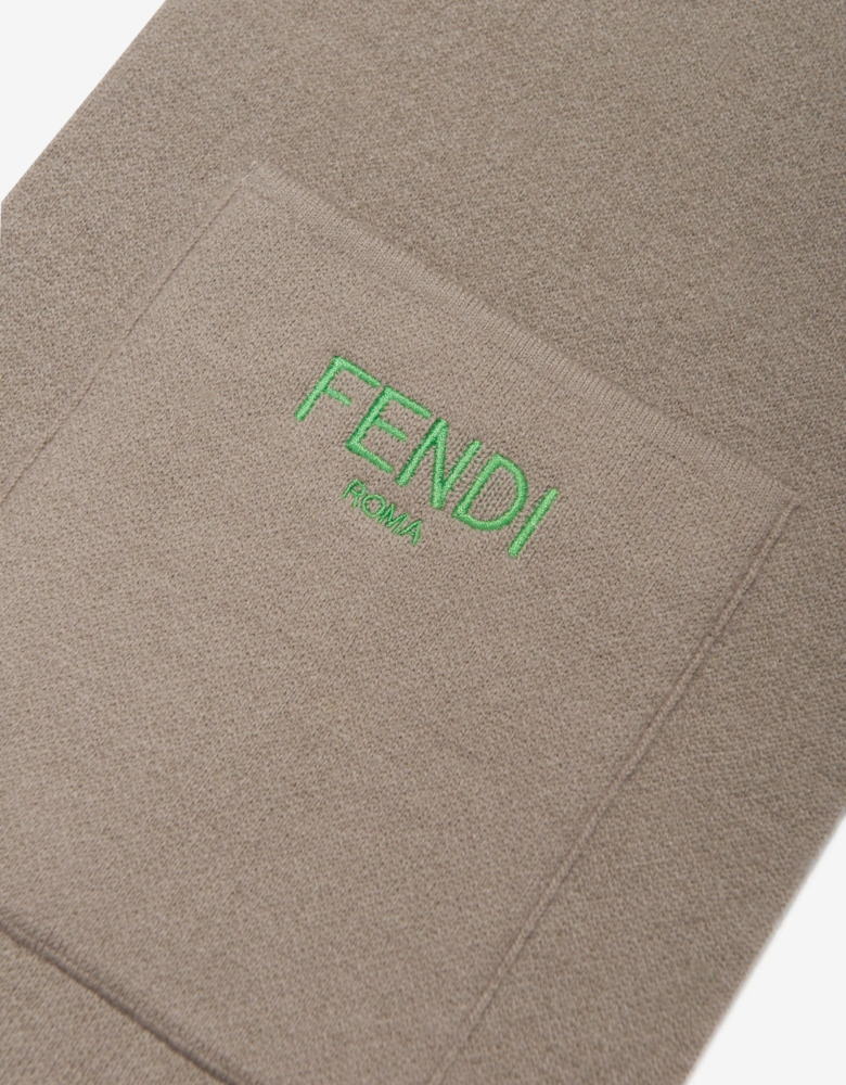 Kids Reversible FF Logo Scarf in Beige