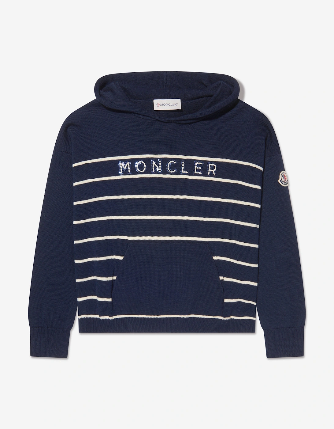 Enfant Girls Striped Hoodie And Skirt Set in Navy
