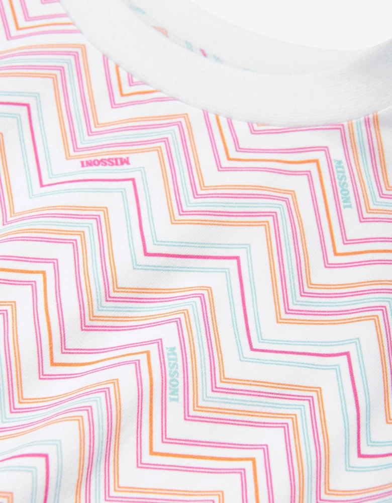 Girls Zigzag Jersey Dress in Multicolour