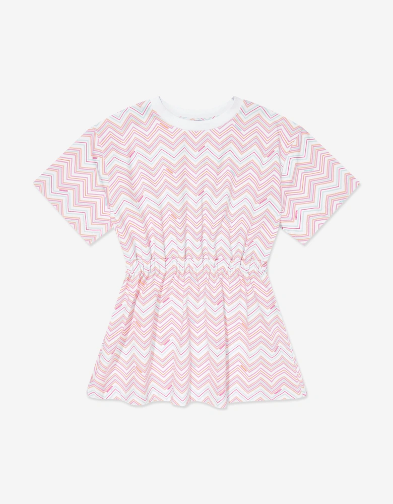 Girls Zigzag Jersey Dress in Multicolour
