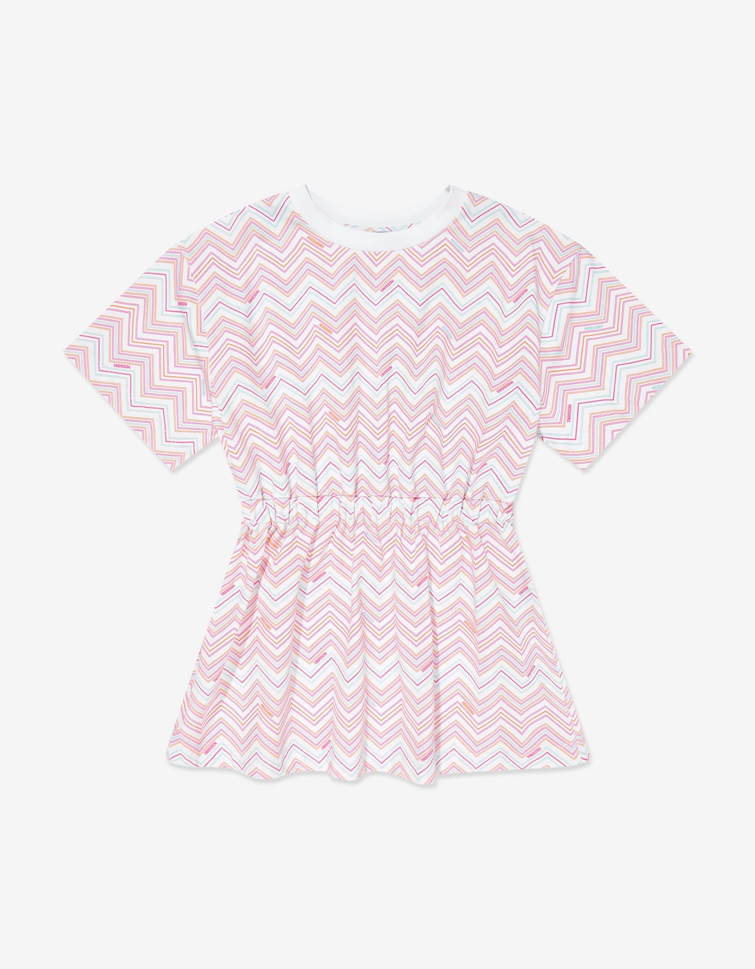 Girls Zigzag Jersey Dress in Multicolour, 5 of 4