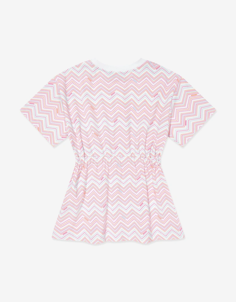 Girls Zigzag Jersey Dress in Multicolour