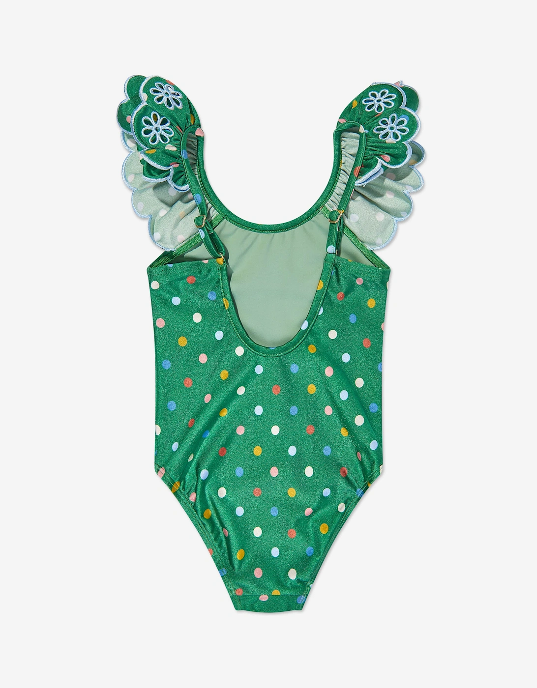 Girls Everley Embroidered Swimsuit in Green