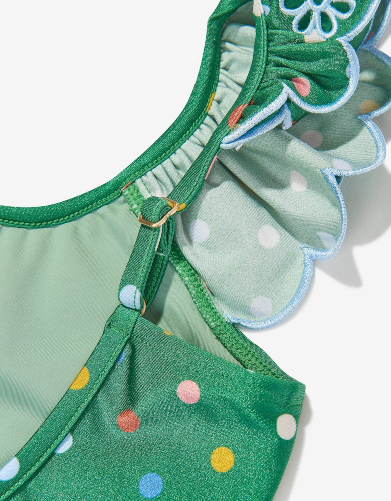Girls Everley Embroidered Swimsuit in Green