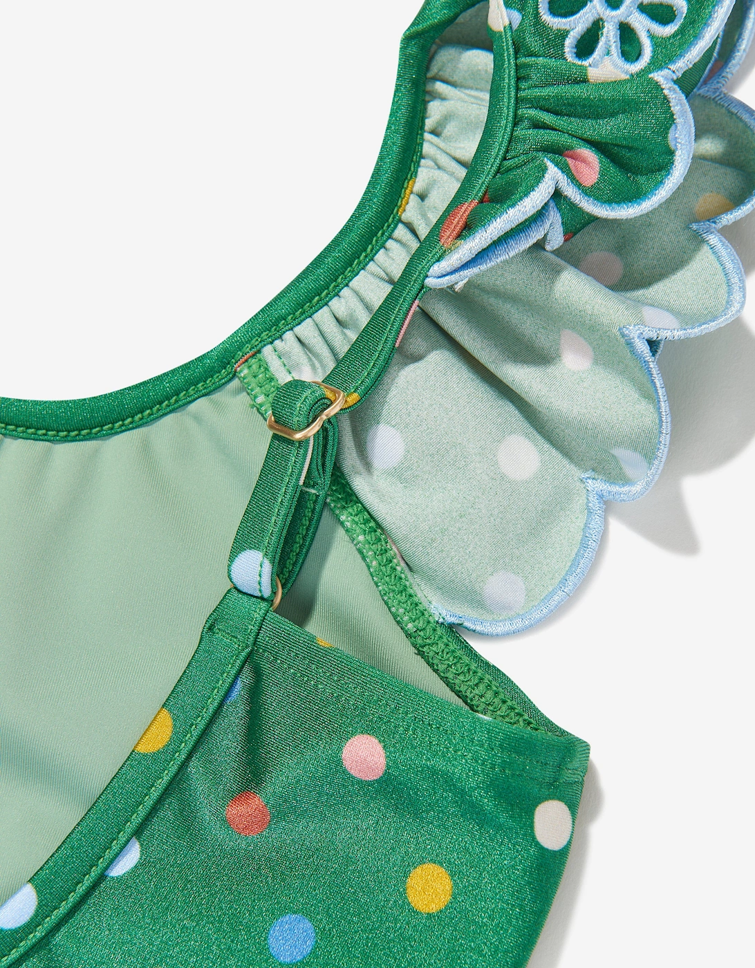 Girls Everley Embroidered Swimsuit in Green