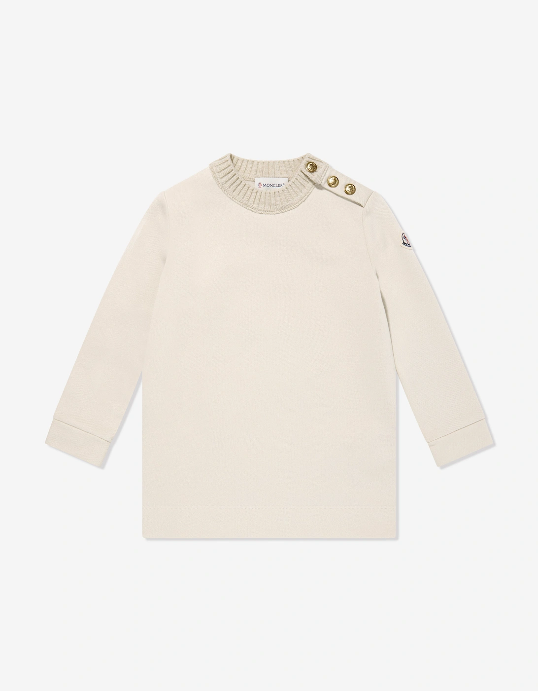 Girls Branded Sweater Dress in Ivory, 5 of 4