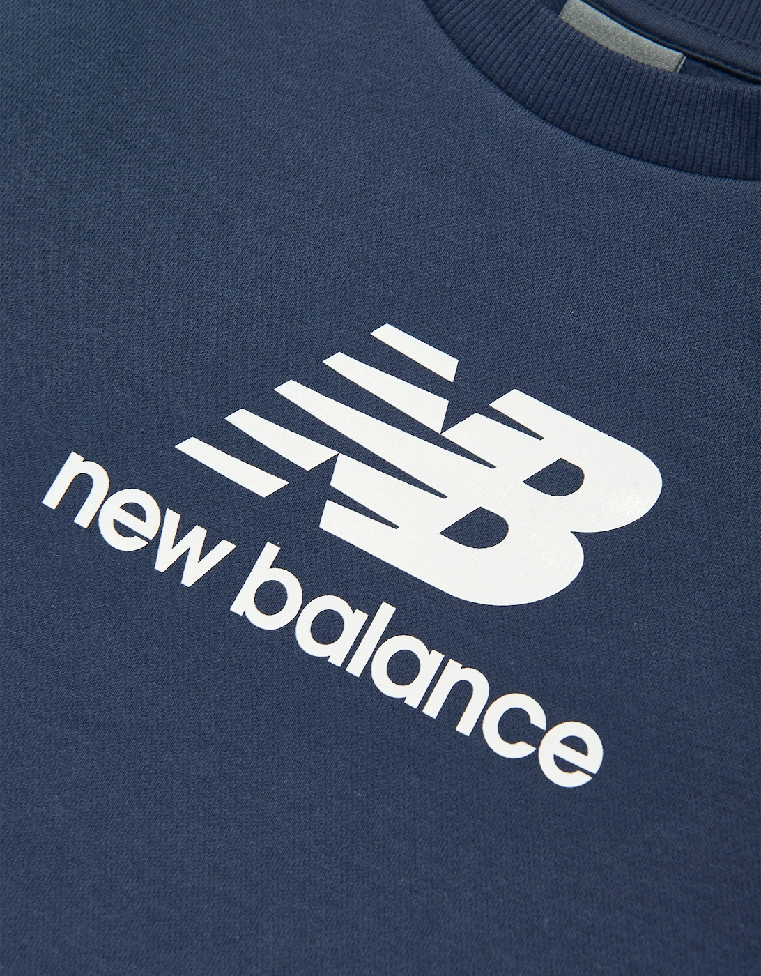 Boys Brush Back Stacked Logo Sweatshirt in Navy