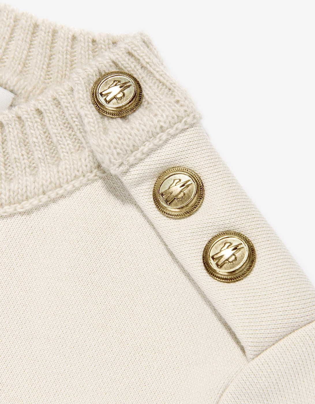 Girls Branded Sweater Dress in Ivory