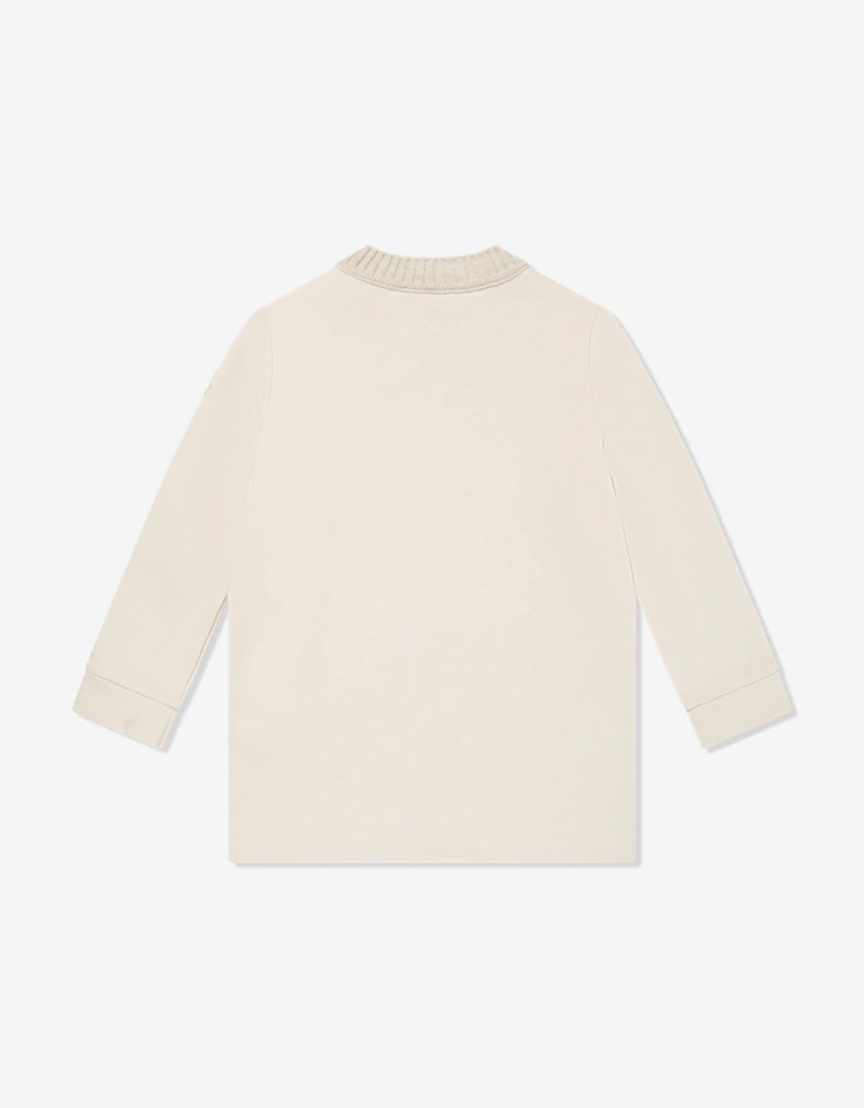 Girls Branded Sweater Dress in Ivory