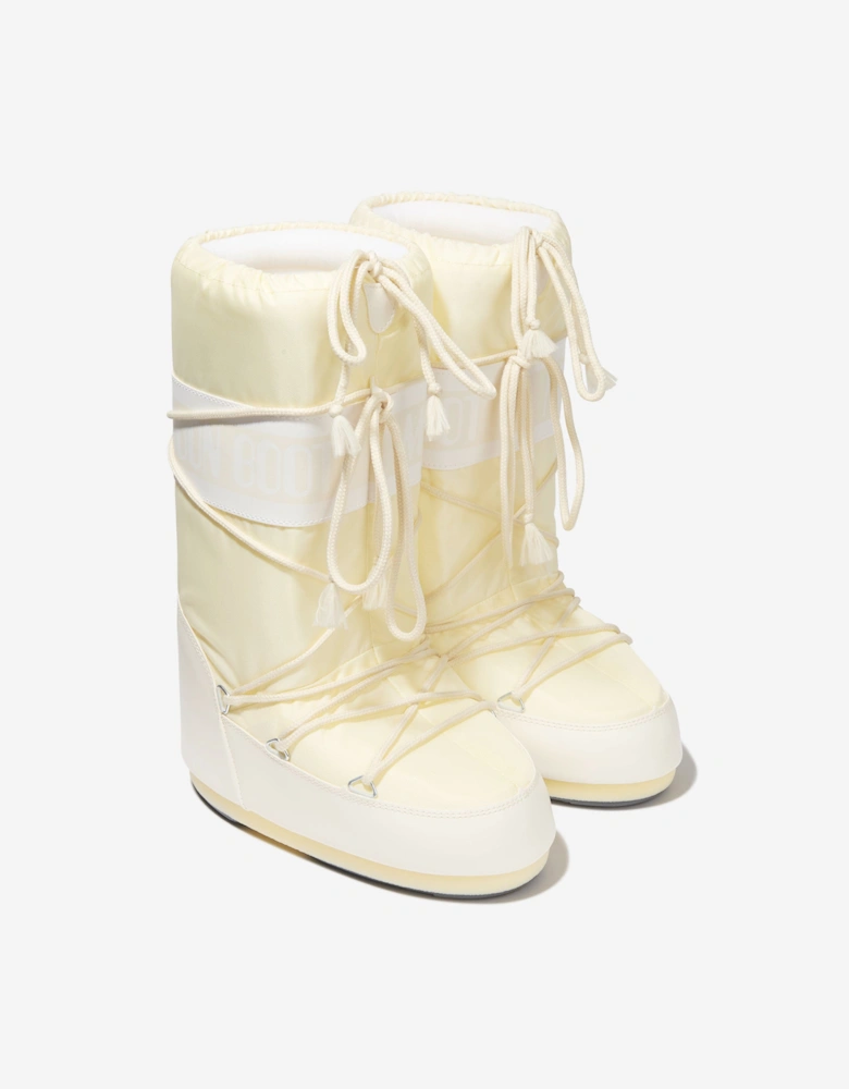 Moon Boot Kids Icon Nylon Snow Boots in Ivory