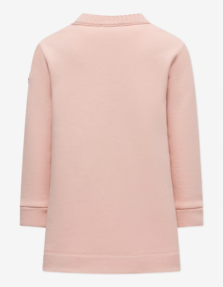Girls Branded Sweater Dress in Pink