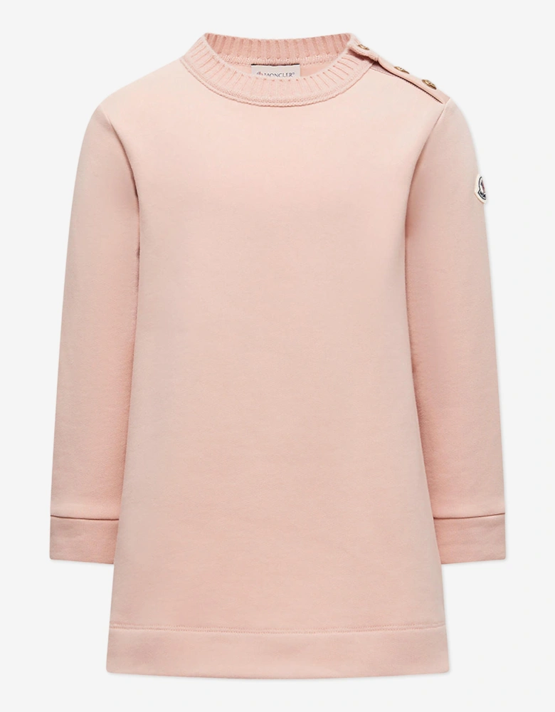 Girls Branded Sweater Dress in Pink