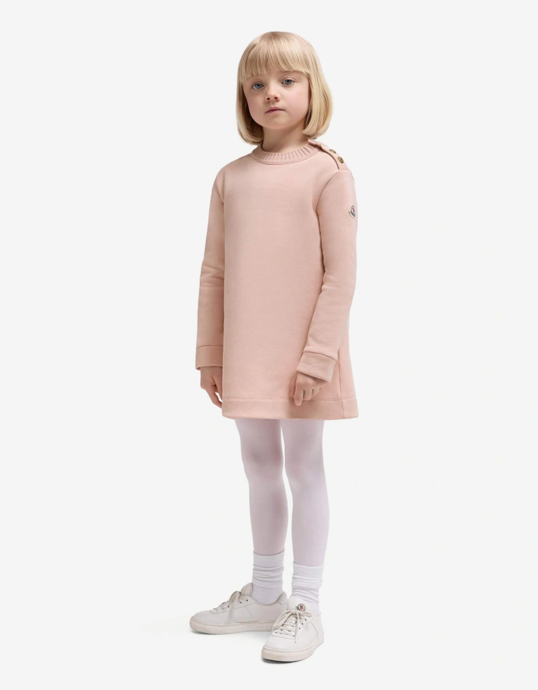 Girls Branded Sweater Dress in Pink