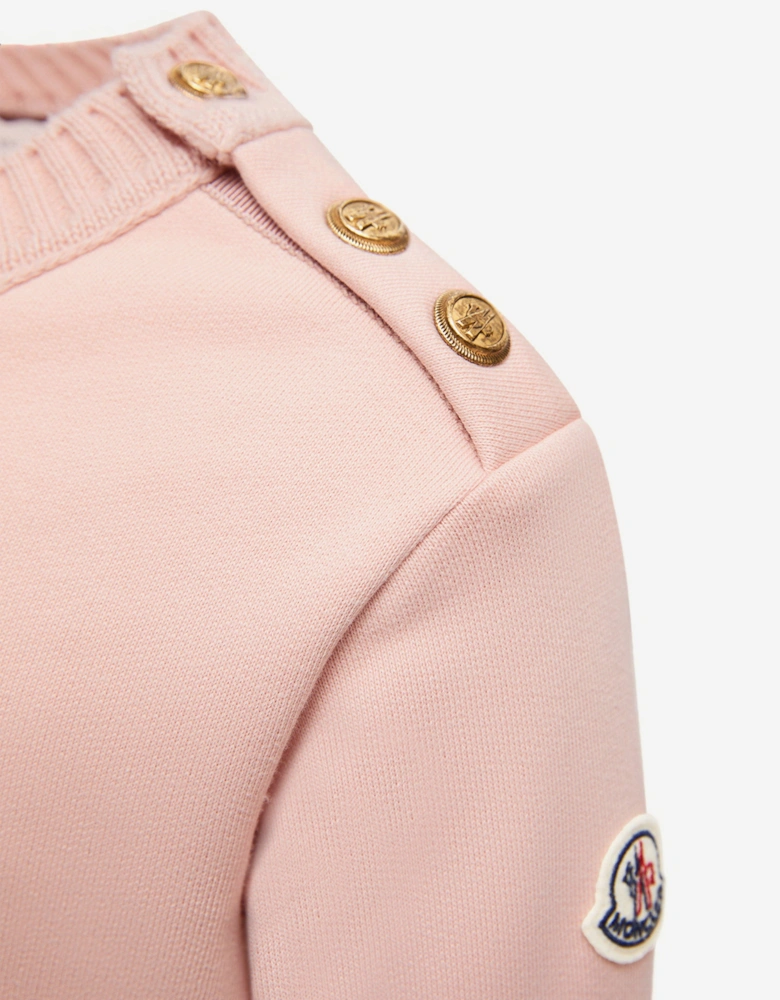 Girls Branded Sweater Dress in Pink