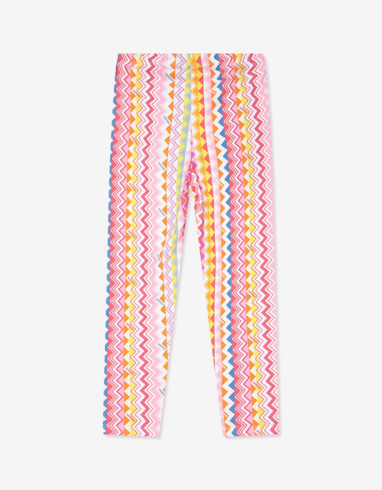 Girls Zigzag Leggings in Multicolour