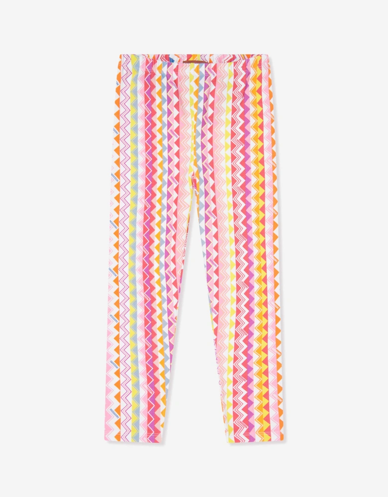 Girls Zigzag Leggings in Multicolour