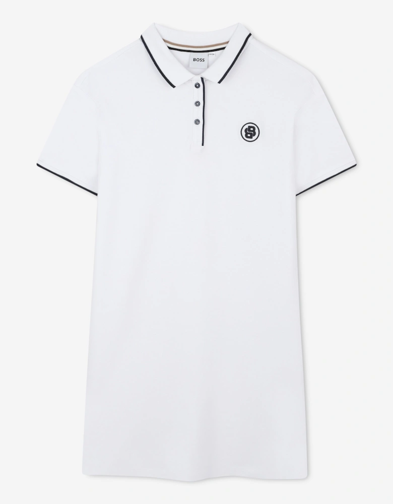 BOSS Girls Double B Polo Dress in White