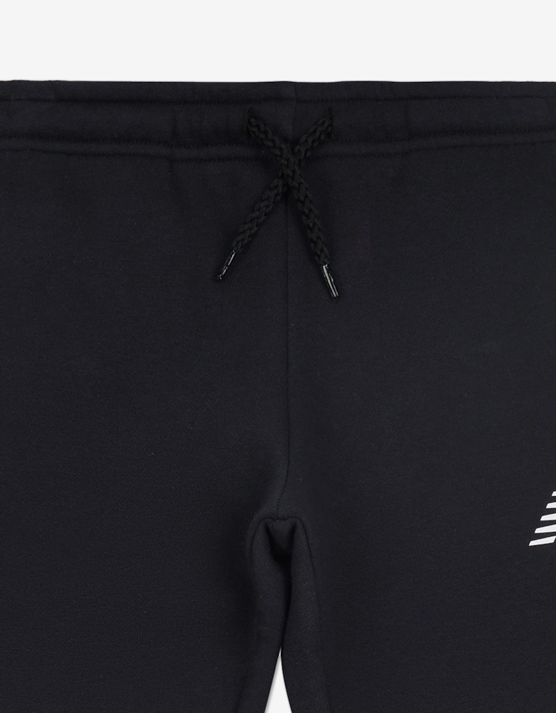 Boys Brush Back Stacked Logo Joggers in Black