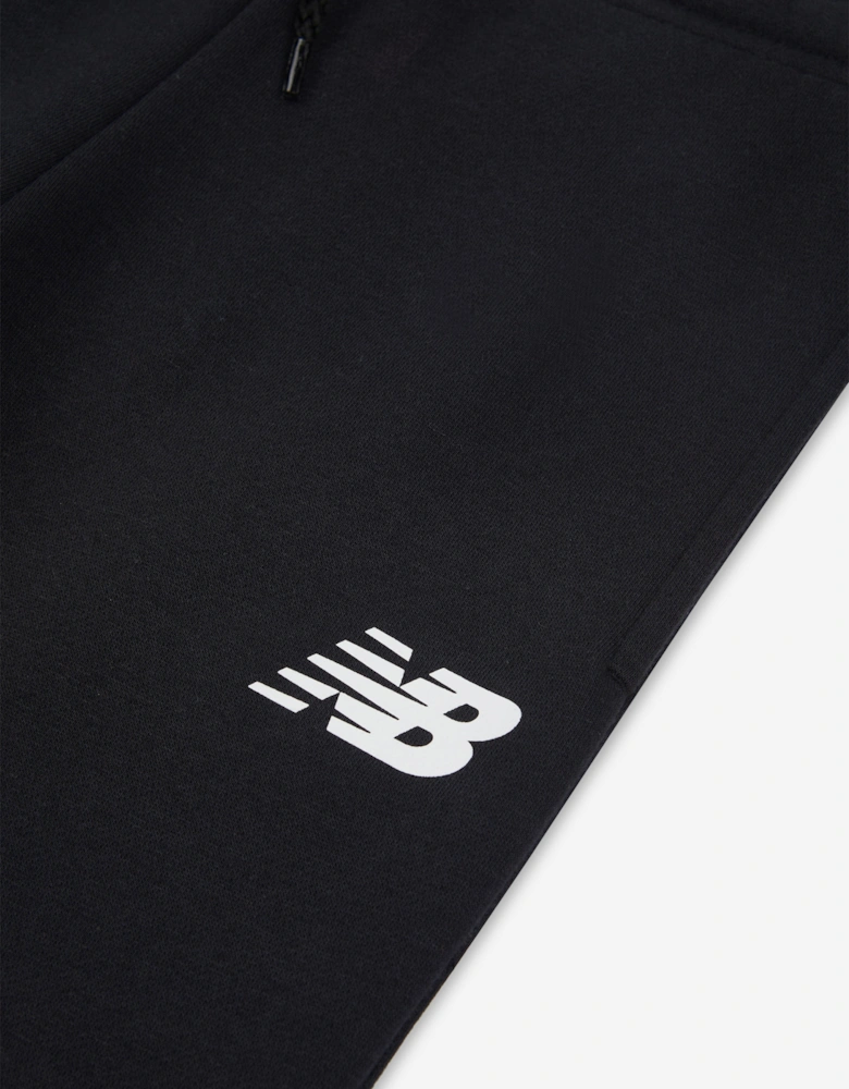 Boys Brush Back Stacked Logo Joggers in Black