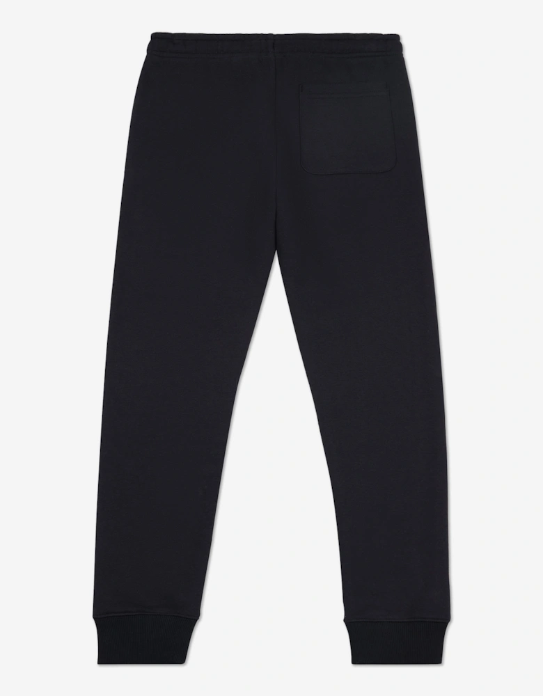 Boys Brush Back Stacked Logo Joggers in Black