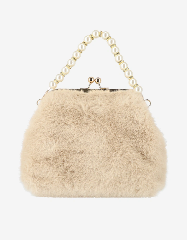 Angels Face Girls Hope Faux Fur Bag in Beige