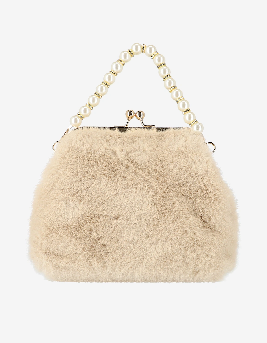 Angels Face Girls Hope Faux Fur Bag in Beige