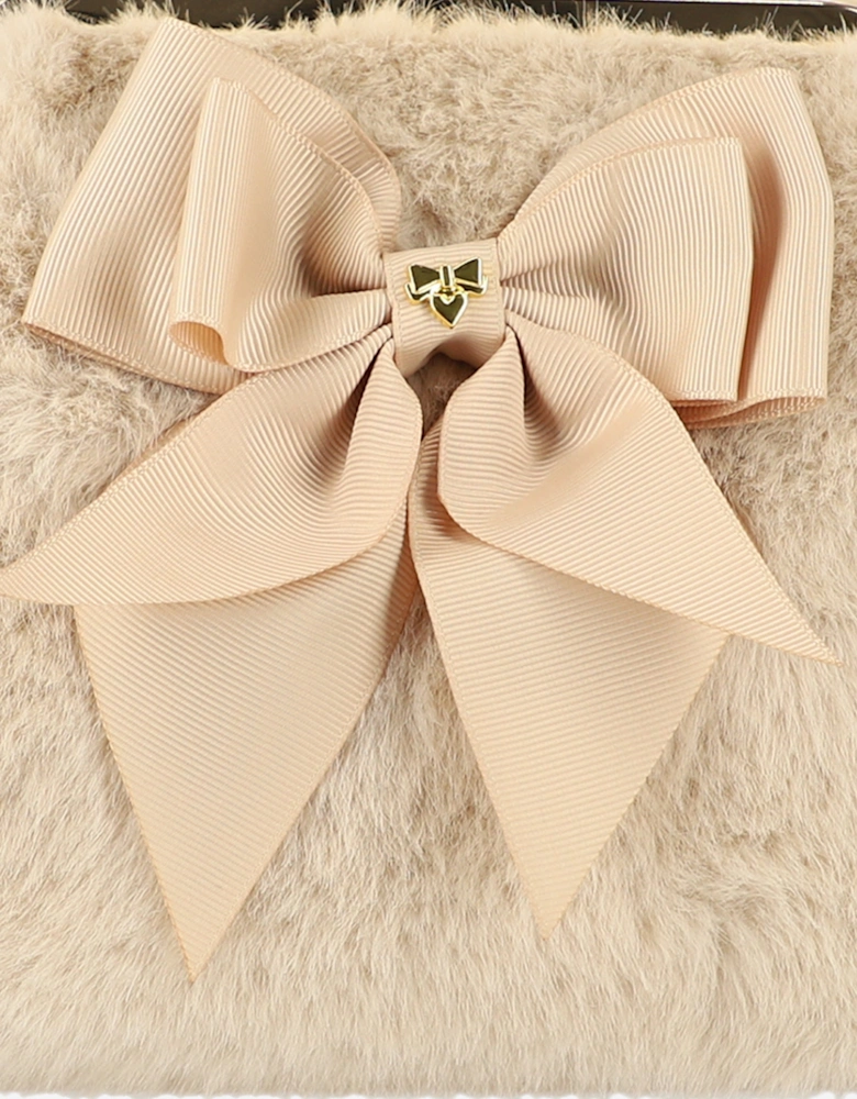 Angels Face Girls Hope Faux Fur Bag in Beige