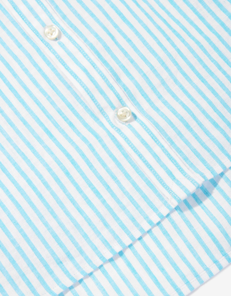 Girls Striped Logo Shirt in Blue