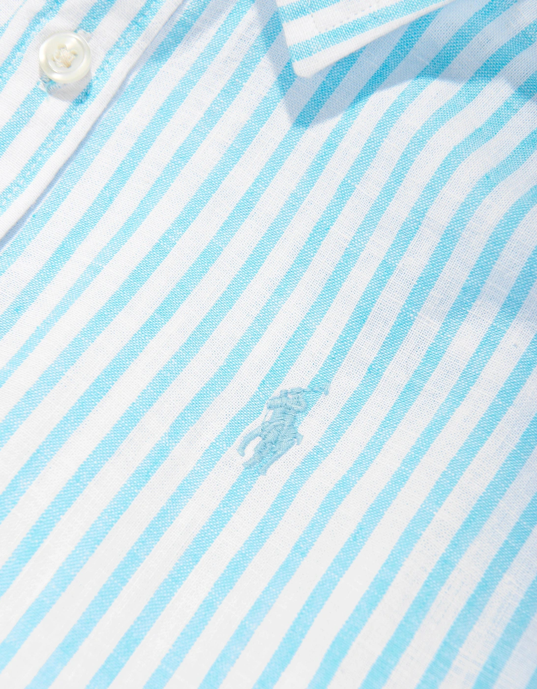 Girls Striped Logo Shirt in Blue