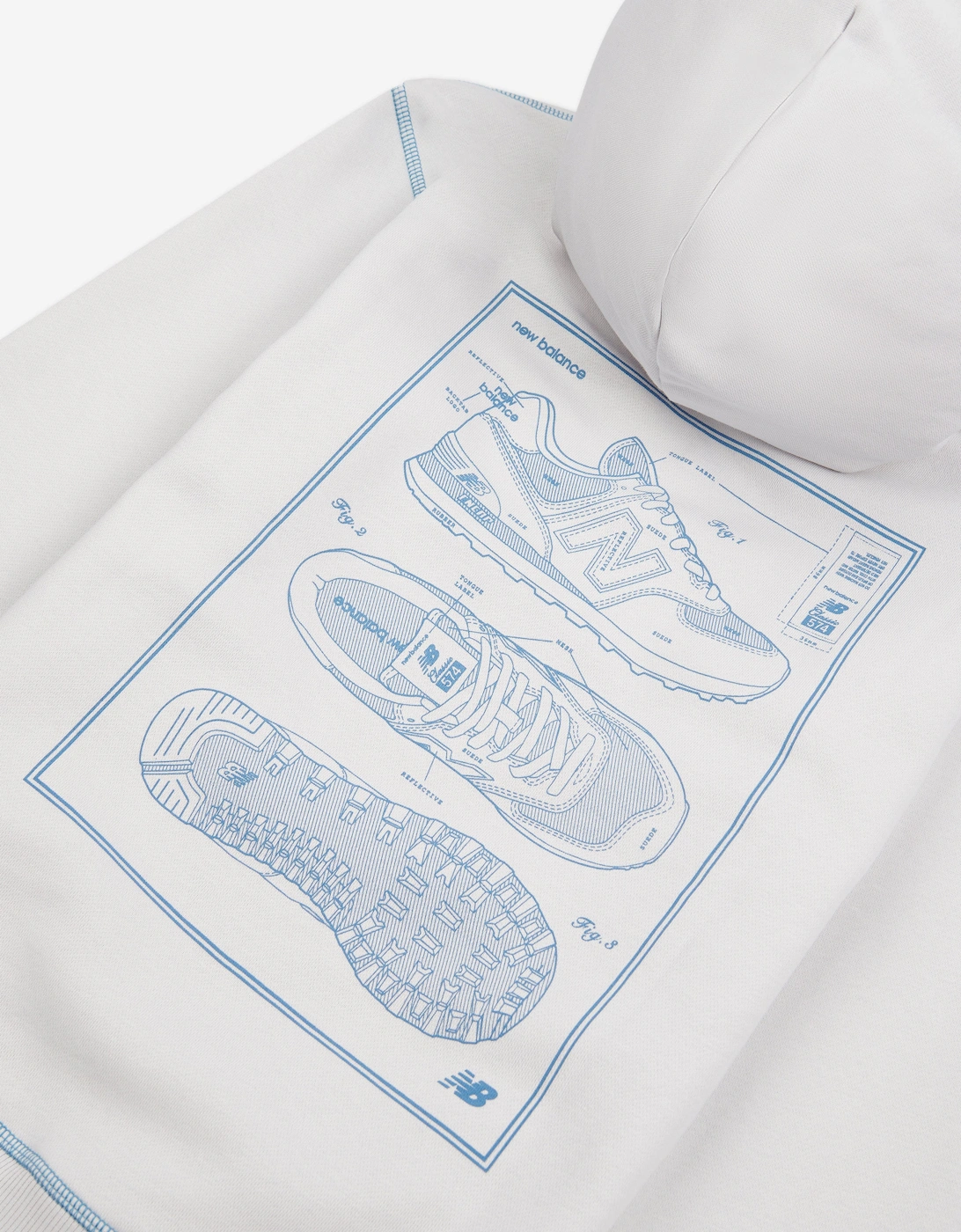 New Balance Boys 574 Diagram Hoodie in Grey