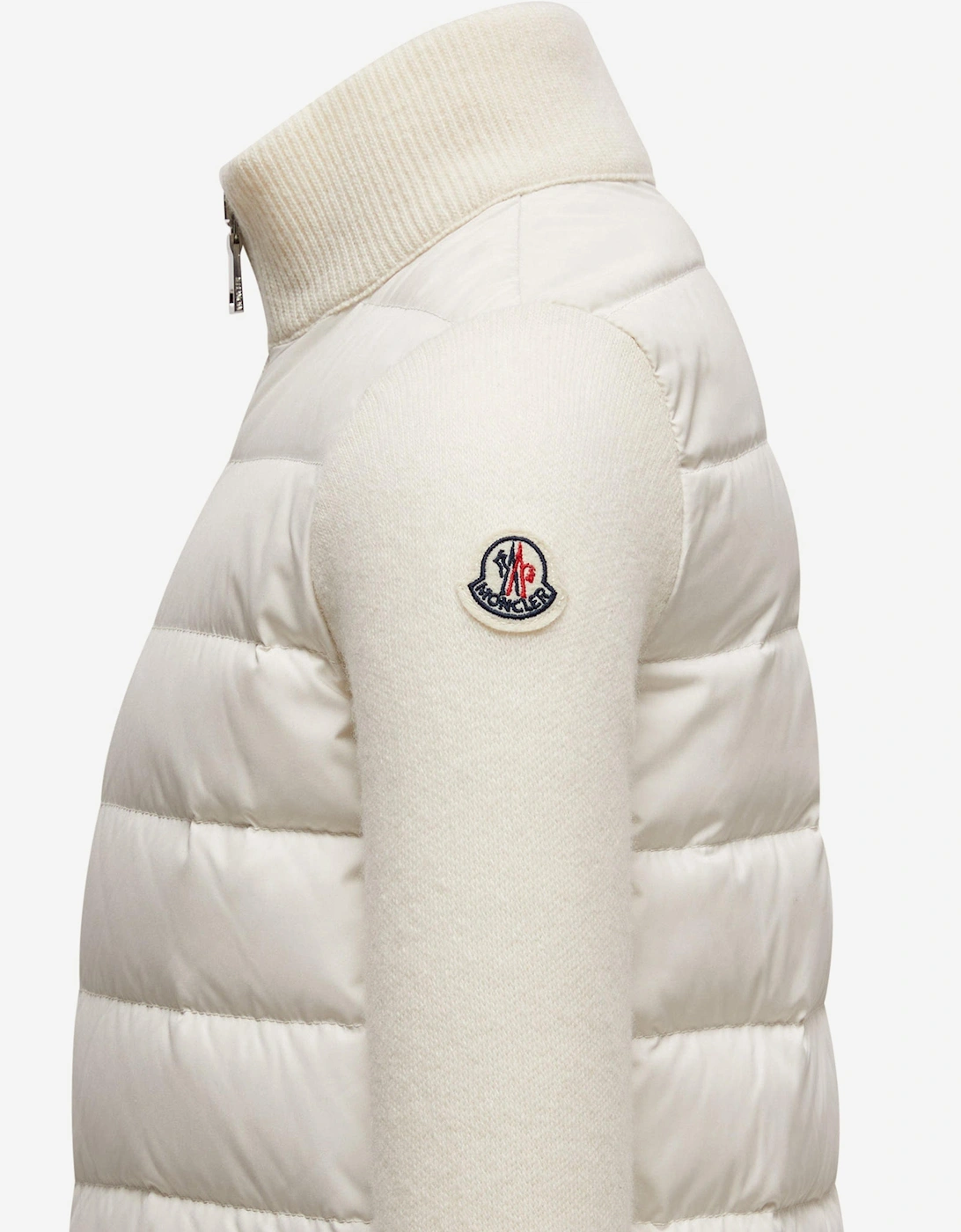 Girls Down Padded Zip Up Cardigan in Ivory