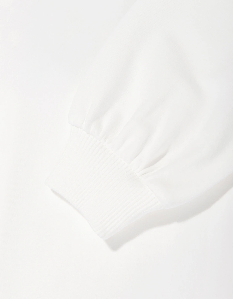 Girls Bow Heart Sweater Dress Ivory