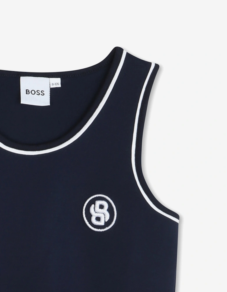 BOSS Girls Milano Tank Dress in Navy