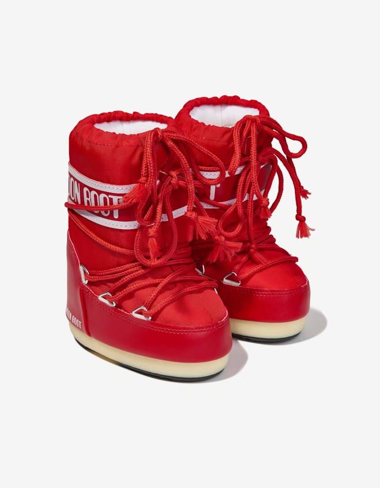 Moon Boot Kids Icon Nylon Snow Boots in Red