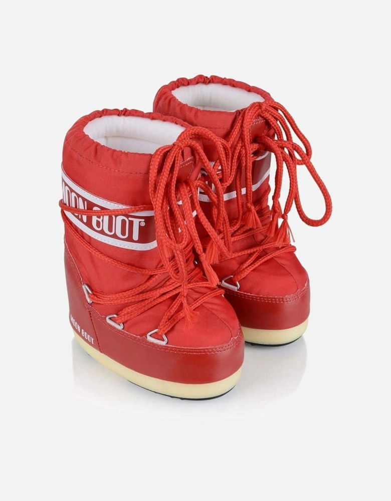 Moon Boot Kids Icon Nylon Snow Boots in Red