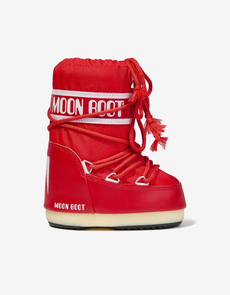 Moon Boot Kids Icon Nylon Snow Boots in Red