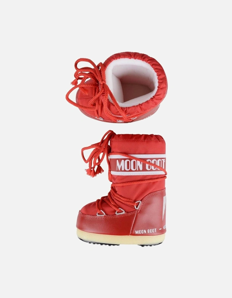 Moon Boot Kids Icon Nylon Snow Boots in Red