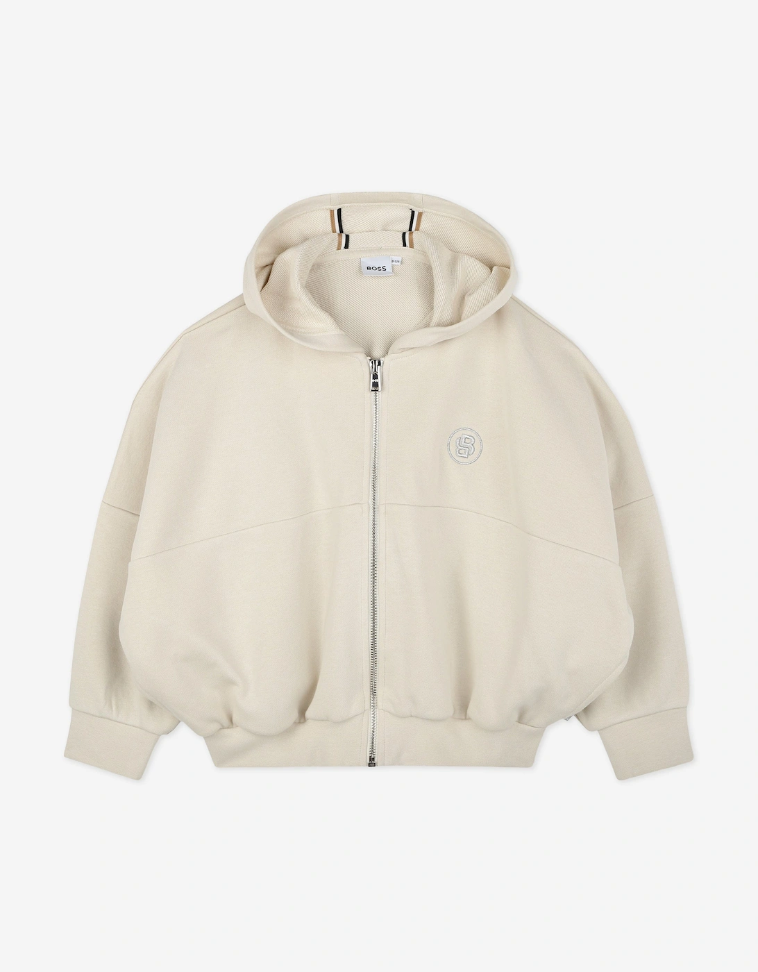 BOSS Girls Double B Zip Up Top in Beige, 5 of 4